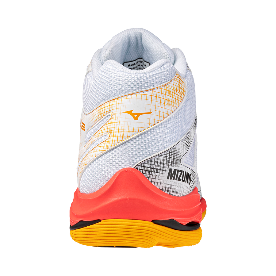 MIZUNO WAVE VOLTAGE 2 MID WHITE CALYPSO CORAL PALE BANANA